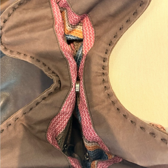 The Sak Brand Brown Leather Slouchy Tote Bag with Braided Handles - Picture 3 of 13